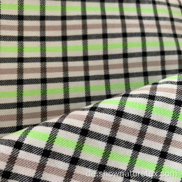 Polyester Viscose Checks High Stretch Stoff